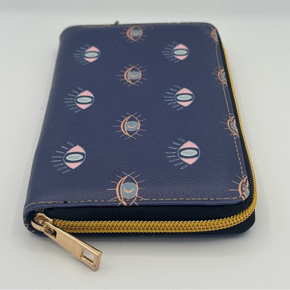 Evil Eye Celestial Eye Pattern Navy Blue Zip Arou… - image 7